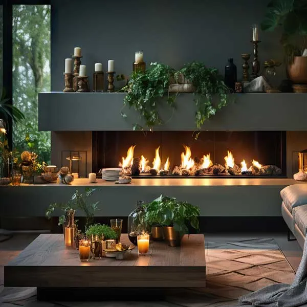 Gas fireplace installation by Colorado Comfort Designs